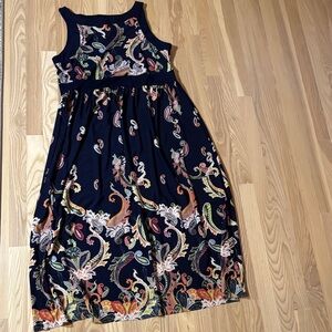 Haani Women's Maxi Dress - Navy with Multicolor Paisley